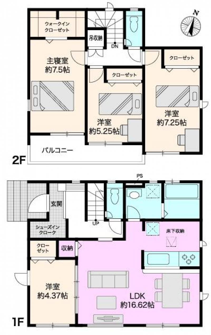 高知市針木東町 一戸建 １号棟の間取り画像