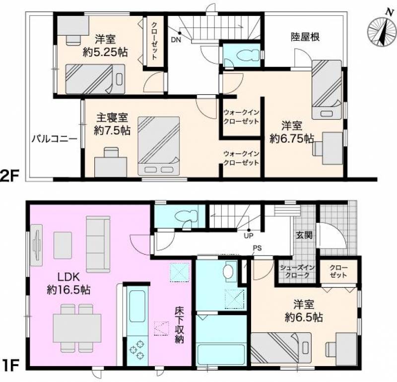 高知市針木東町 一戸建 ２号棟の間取り画像