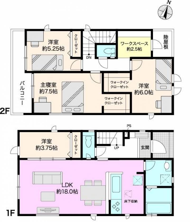 高知市針木東町 一戸建 ３号棟の間取り画像