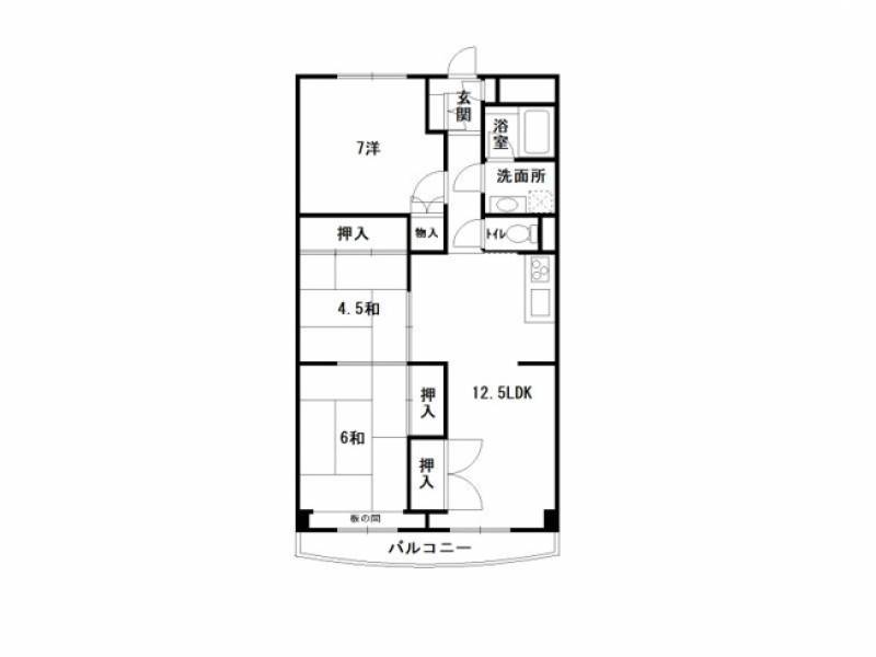 鏡川コーポA棟 520号 の間取り画像