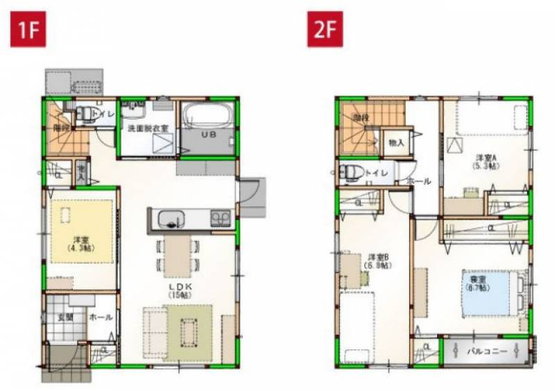 高知市鴨部 一戸建 の間取り画像