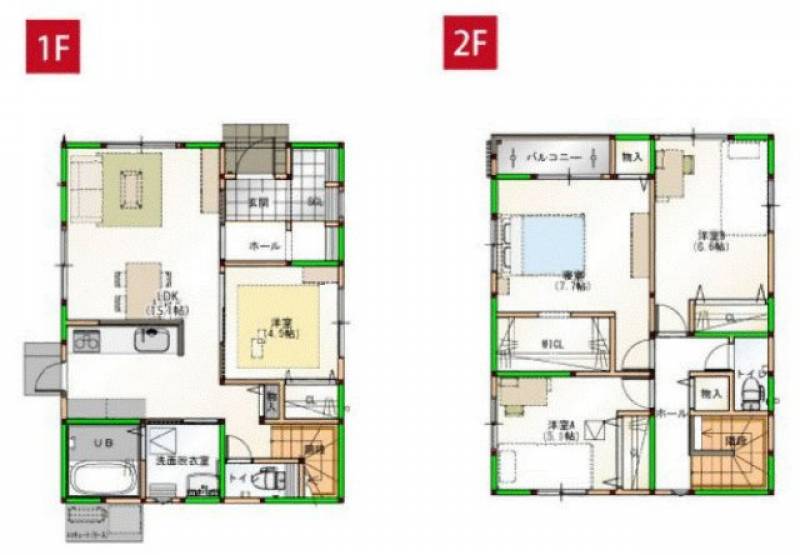 高知市一宮徳谷 一戸建 の間取り画像