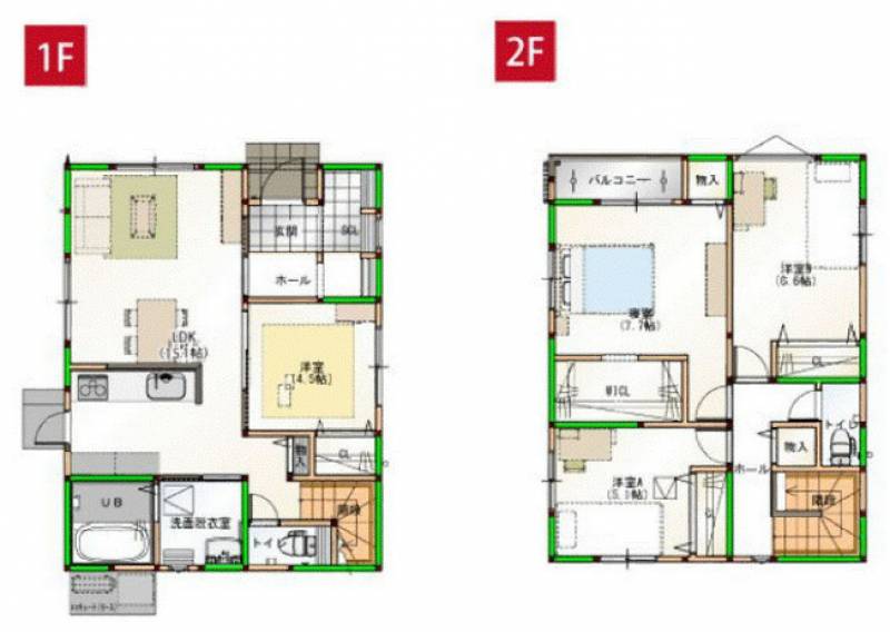 高知市一宮徳谷 一戸建 の間取り画像