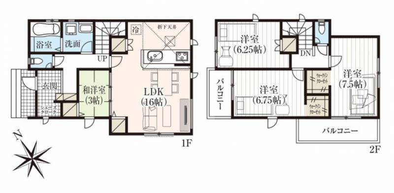 高知市竹島町 一戸建 の間取り画像