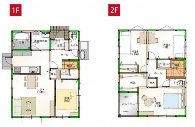 高知市朝倉甲 一戸建 の間取り画像