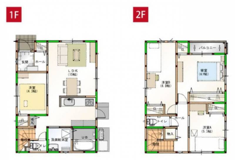 高知市朝倉甲 一戸建 の間取り画像