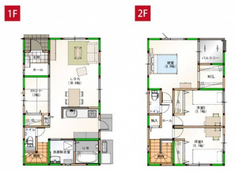 高知市朝倉甲 一戸建 の間取り画像