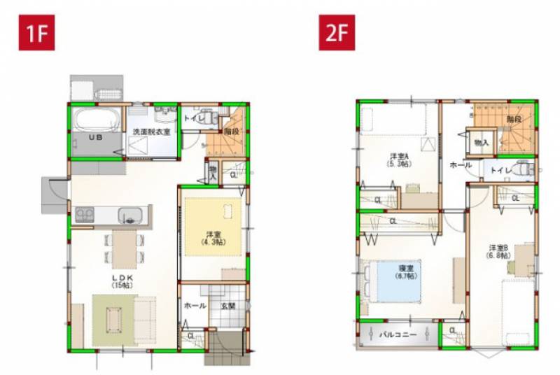 高知市長浜 一戸建 の間取り画像