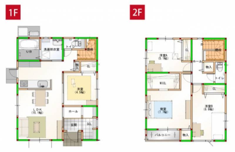 高知市長浜 一戸建 の間取り画像