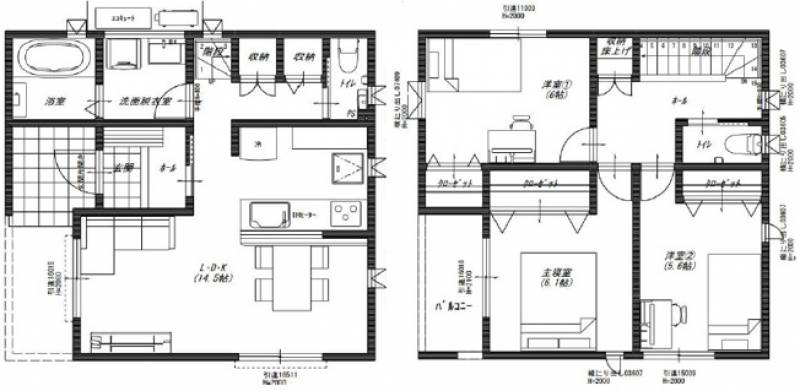 高知市鴨部 一戸建 の間取り画像