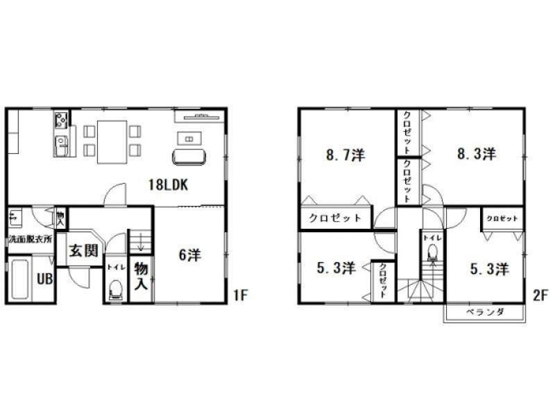 高知市春野町南ケ丘 一戸建 の間取り画像