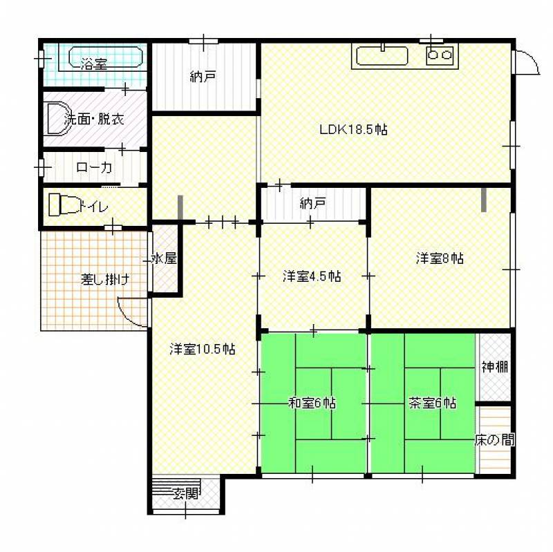 香南市夜須町出口 一戸建 の間取り画像