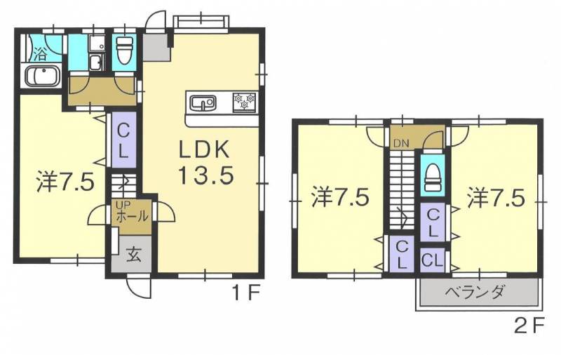 高知市十津 一戸建 の間取り画像