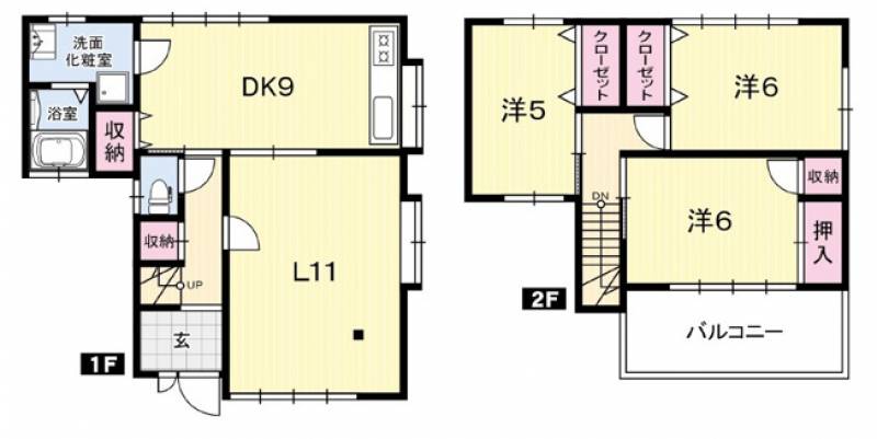 高知市神田 一戸建 の間取り画像