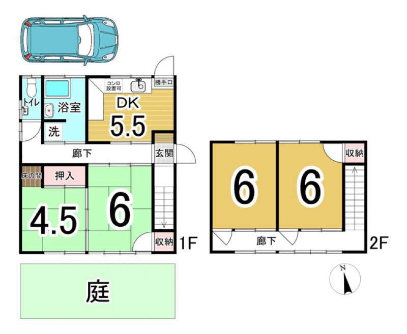 高知市十津 一戸建 の間取り画像