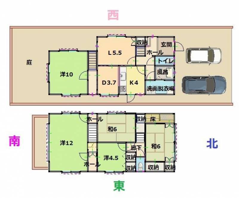 高知市五台山 一戸建 の間取り画像