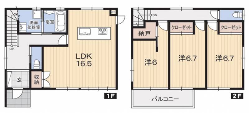 土佐市高岡町乙 一戸建 の間取り画像