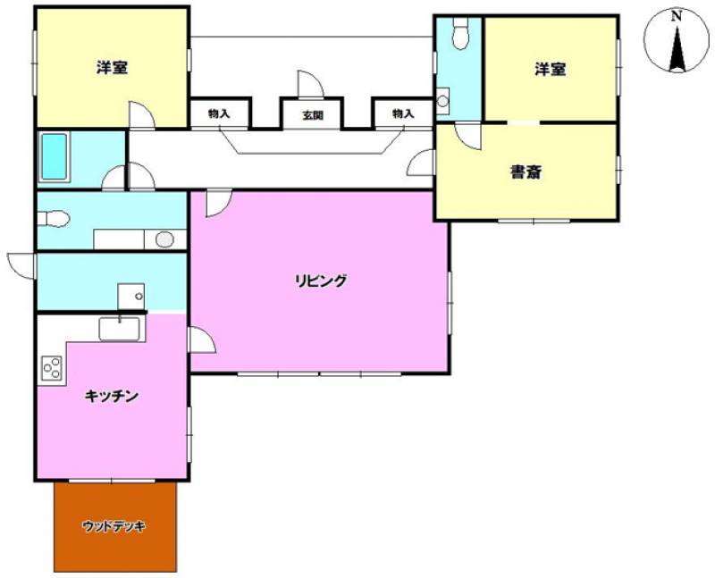 香南市夜須町手結山 一戸建 の間取り画像