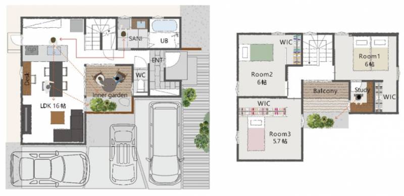 南国市大そね甲 一戸建 の間取り画像