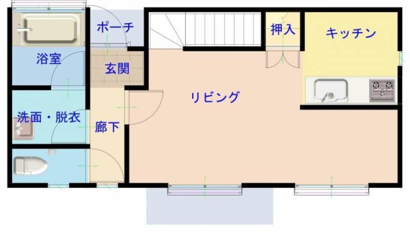 高知市朝倉戊 一戸建 の間取り画像