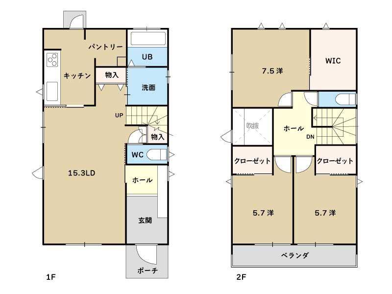 香美市土佐山田町植 一戸建 の間取り画像