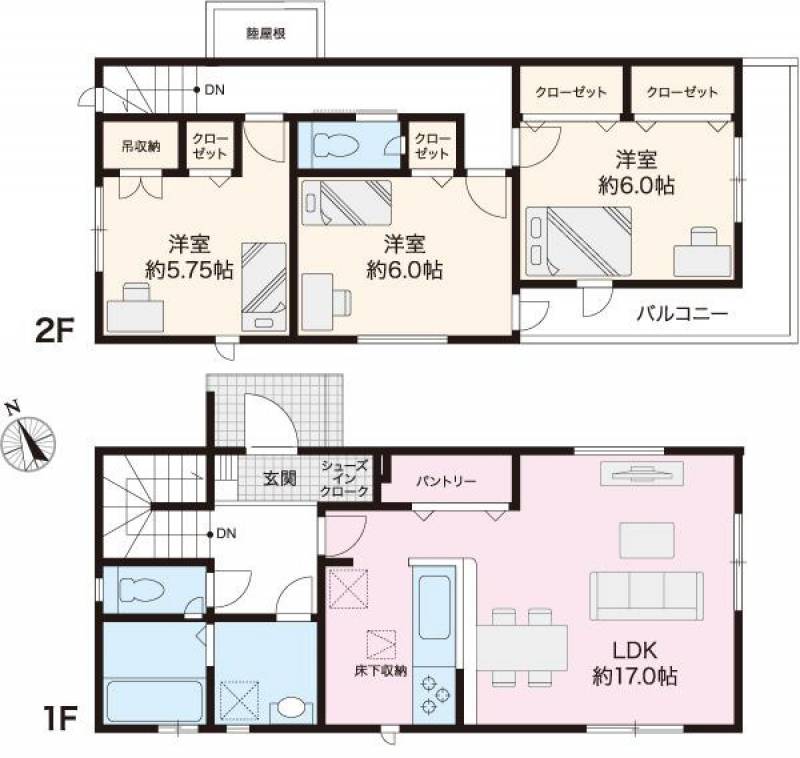 高知市大津甲 一戸建 の間取り画像