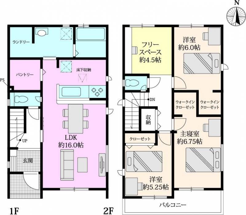 香美市土佐山田町百石町 一戸建 の間取り画像