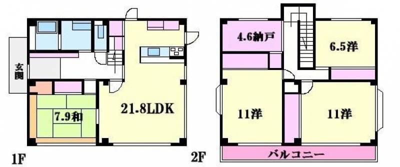 高知市潮見台 一戸建 の間取り画像