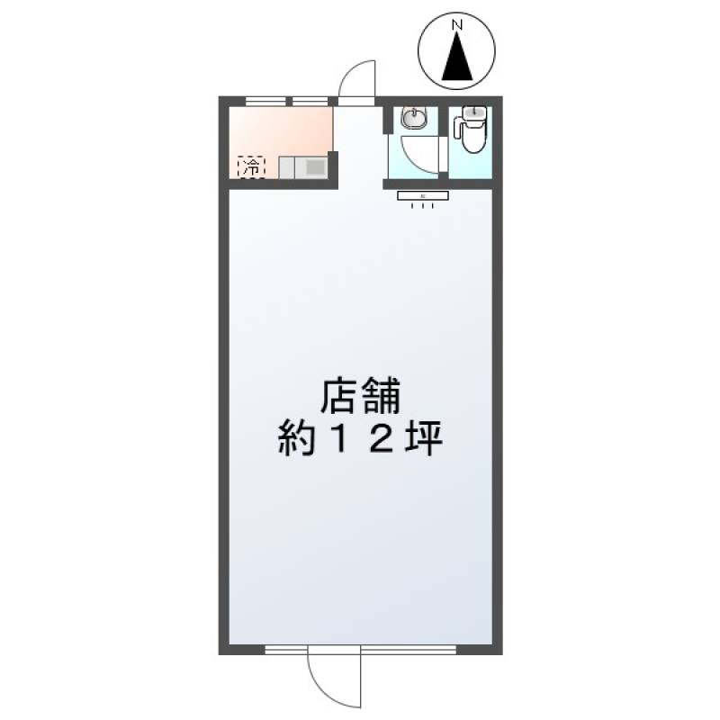 高知市鴨部 1F テナント(礼金0円) の間取り画像