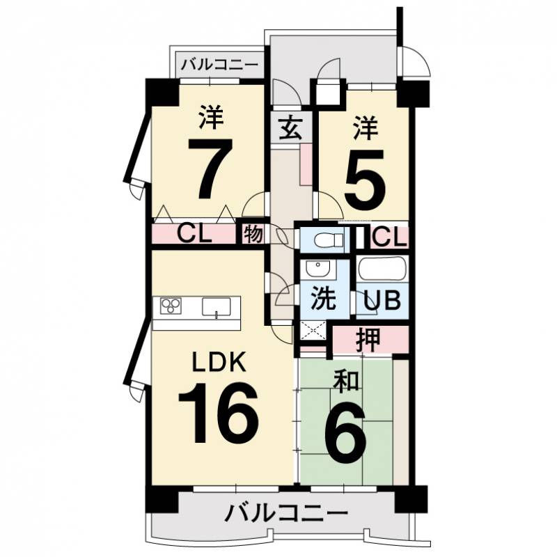 ダイアパレス大川筋 301の間取り画像