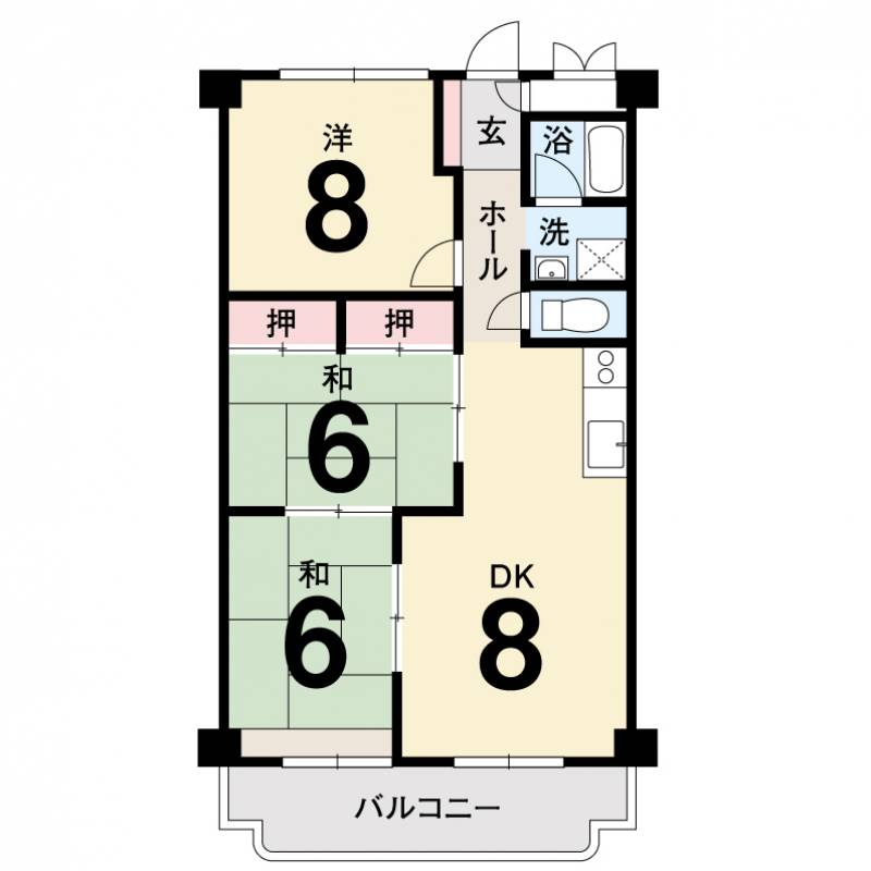 鏡川コーポB棟 502の間取り画像