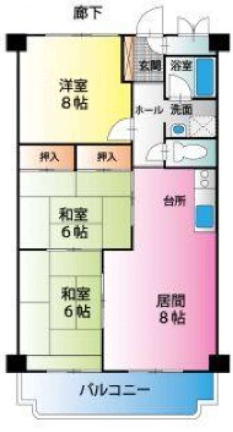 鏡川コーポB棟 502の間取り画像