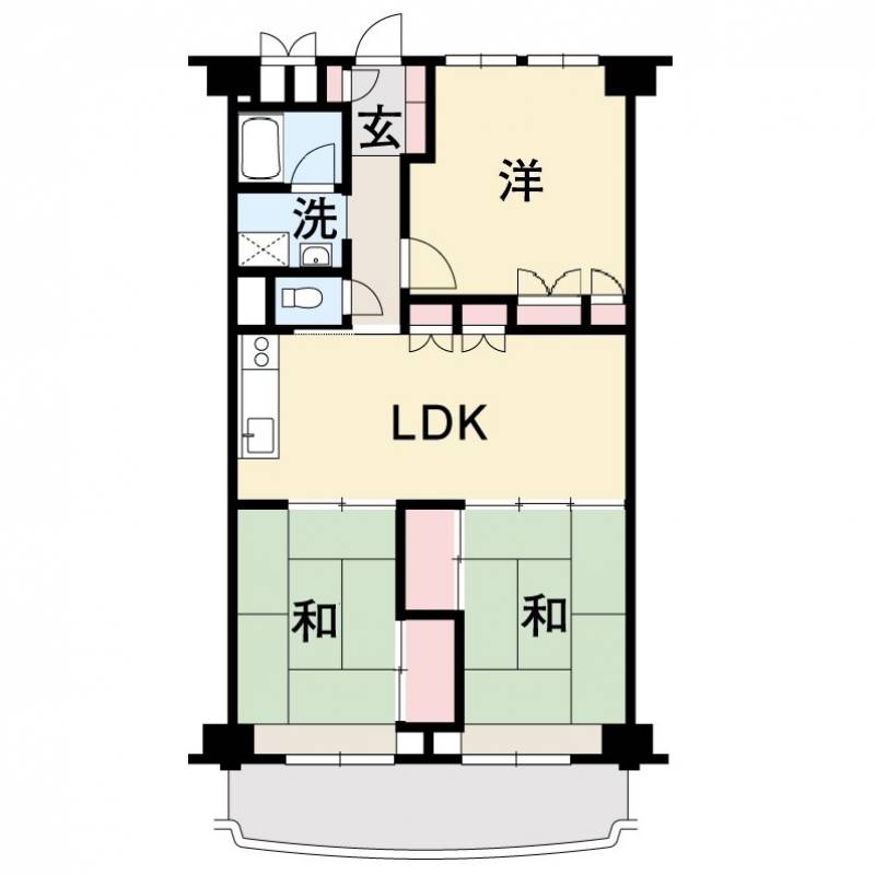 鏡川コーポA棟 1006の間取り画像