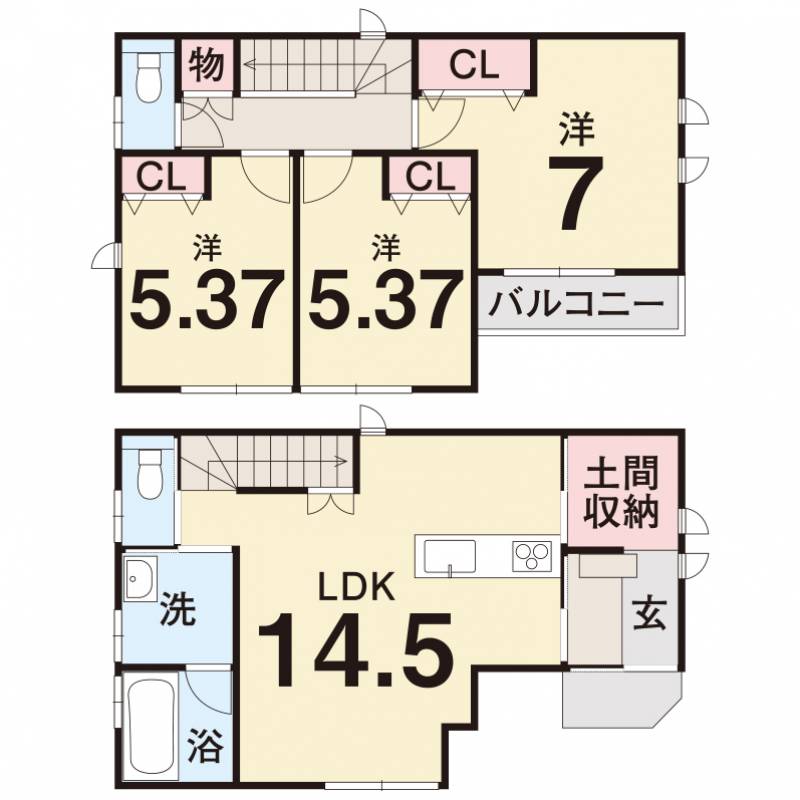 高知市桜井町 一戸建 高知市桜井町２丁目新築の間取り画像