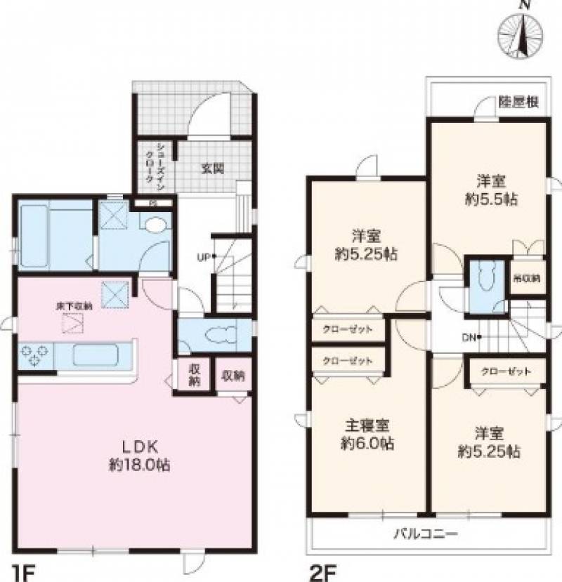 高知市介良乙 一戸建 6期5棟4号棟の間取り画像