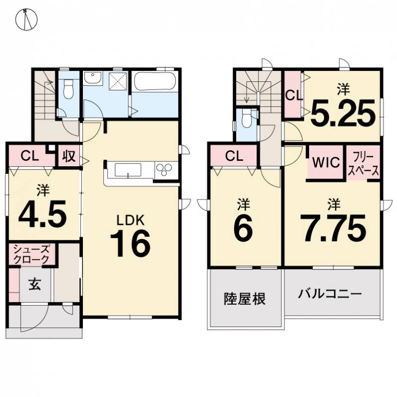 高知市瀬戸東町 一戸建 ５期3棟1号棟の間取り画像