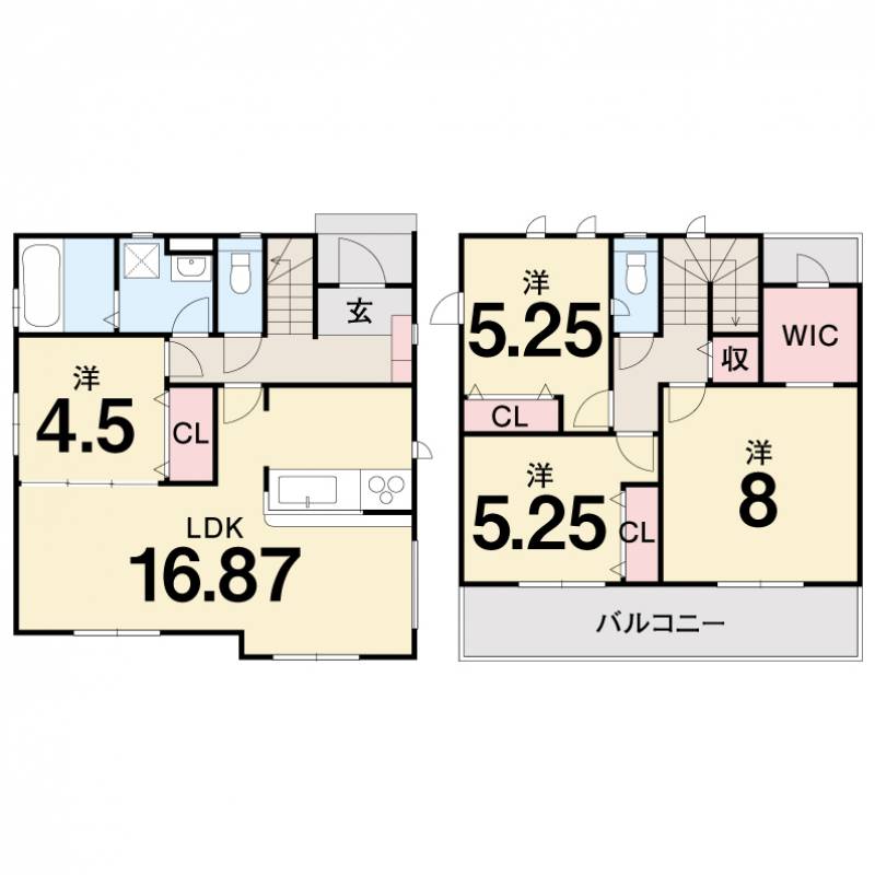 高知市介良乙 一戸建 ８期1号棟の間取り画像