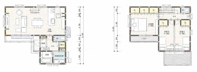 高知市朝倉本町 一戸建 2号地の間取り画像