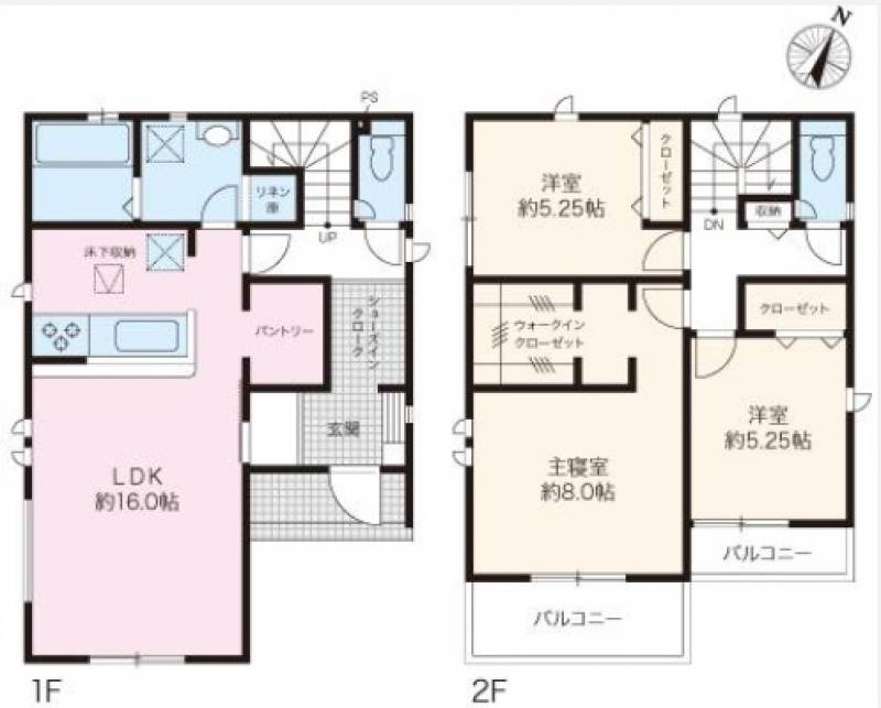 高知市桟橋通 一戸建 ５期３棟1号地の間取り画像