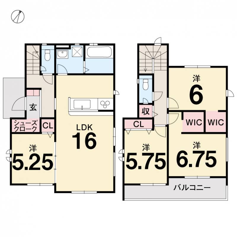 高知市桟橋通 一戸建 6期2号棟の間取り画像