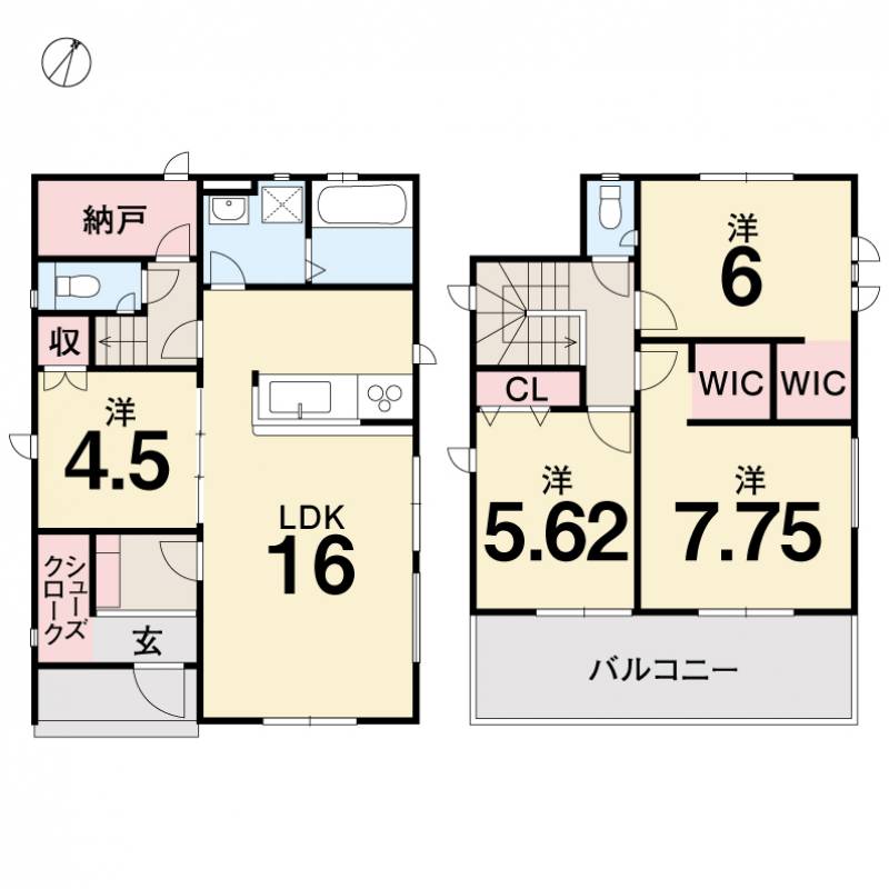 高知市桟橋通 一戸建 6期4号棟の間取り画像