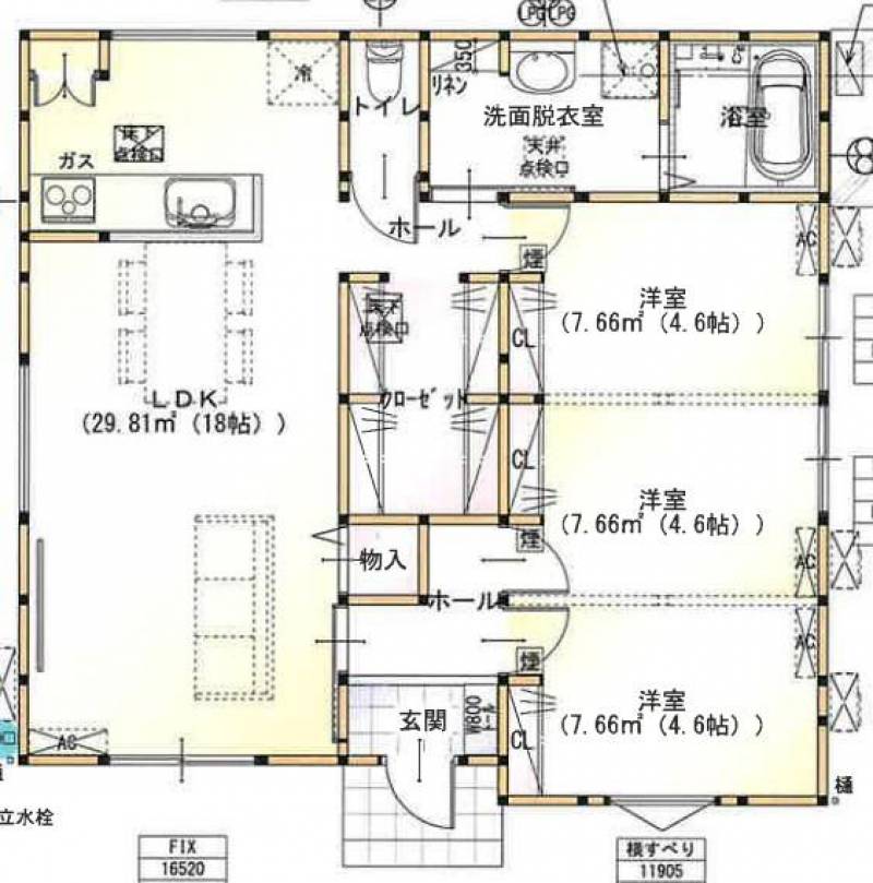 高知市長浜 一戸建 3号地の間取り画像