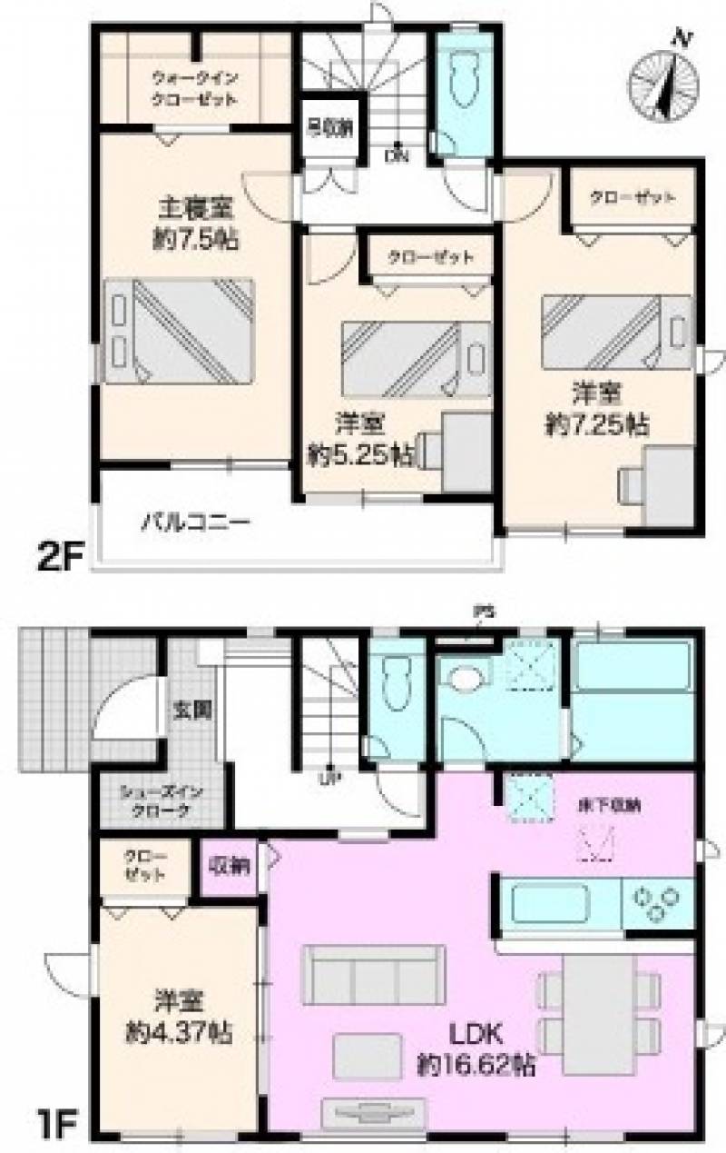 高知市針木東町 一戸建 針木東町3期3棟1号地の間取り画像