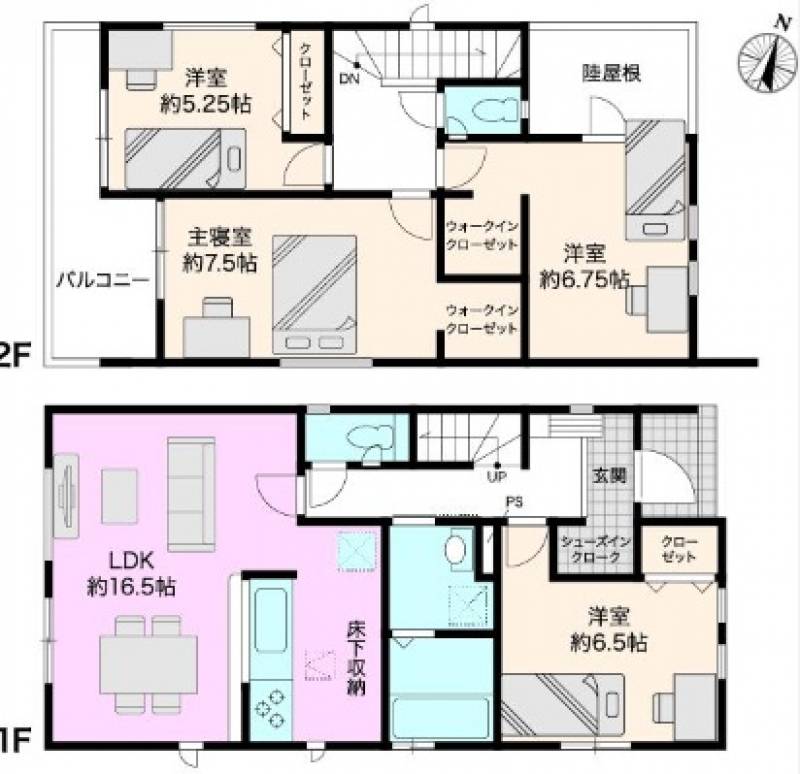 高知市針木東町 一戸建 針木東町3期3棟2号地の間取り画像