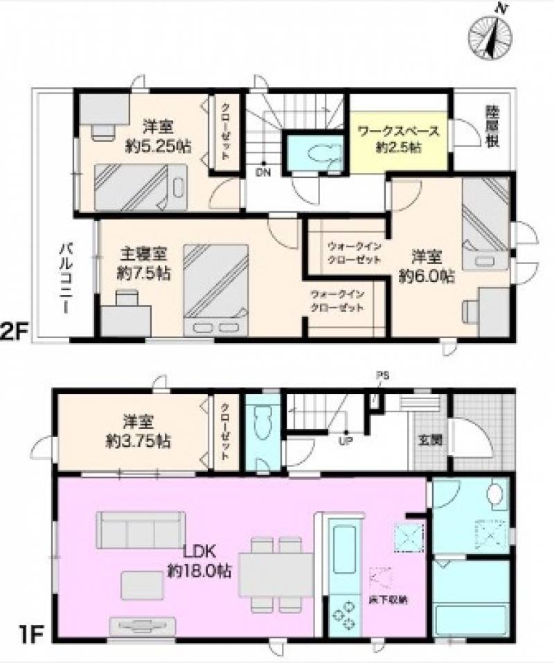 高知市針木東町 一戸建 針木東町3期3棟3号地の間取り画像