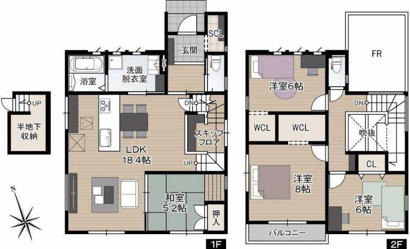 南国市大そね甲 一戸建 南国大そねⅤ1号地の間取り画像