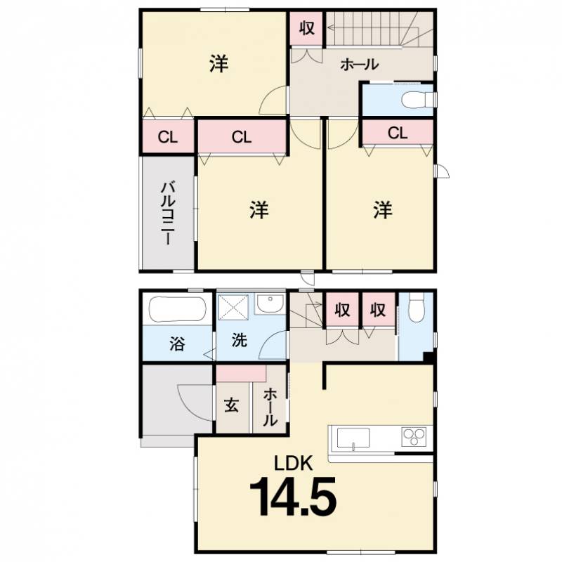 高知市鴨部 一戸建 の間取り画像