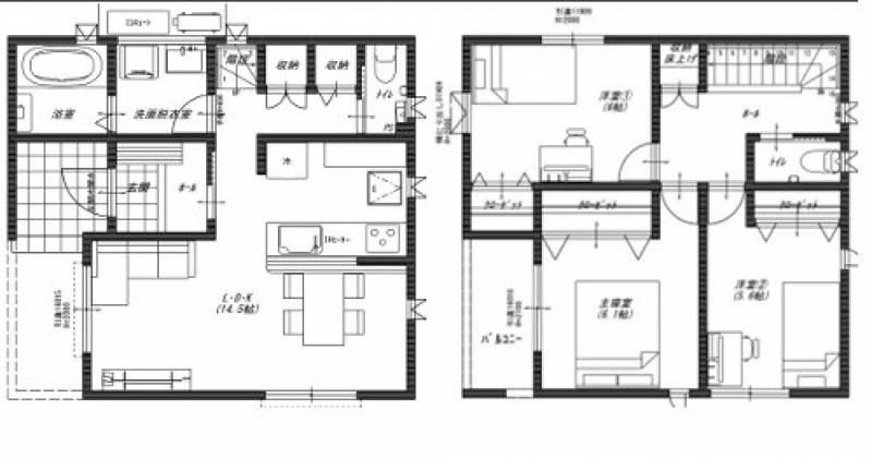 高知市鴨部 一戸建 の間取り画像