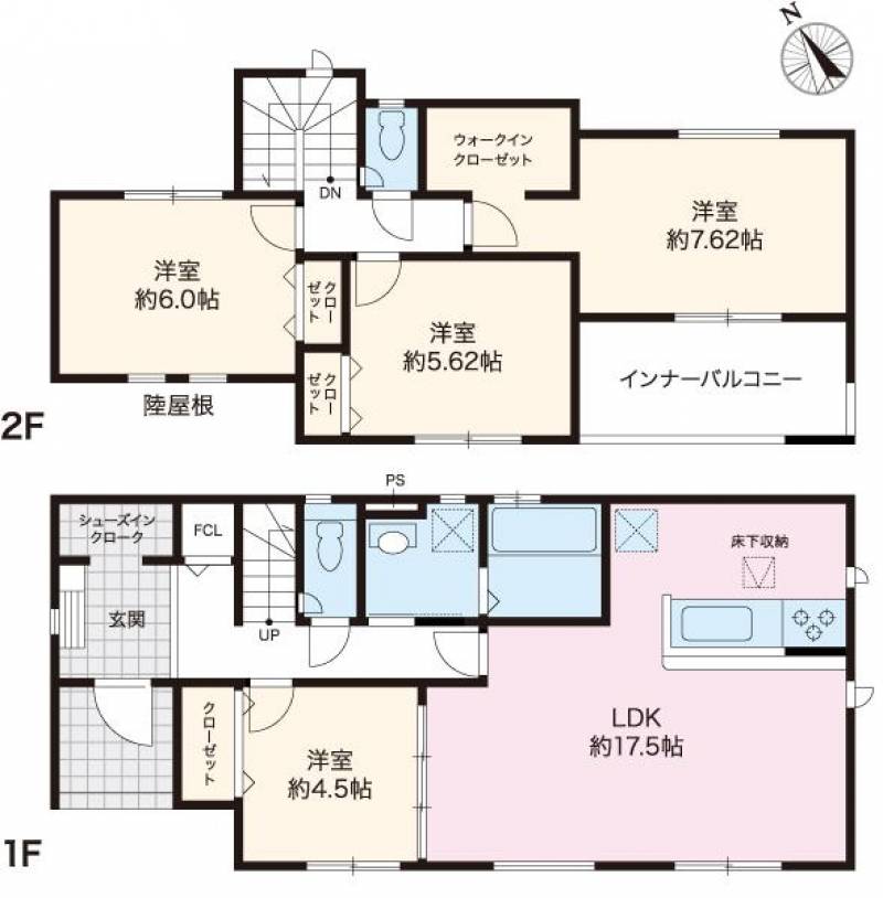 高知市百石町 一戸建 ７期１号棟の間取り画像