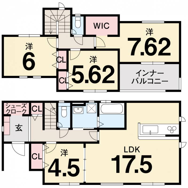 高知市百石町 一戸建 ７期１号棟の間取り画像